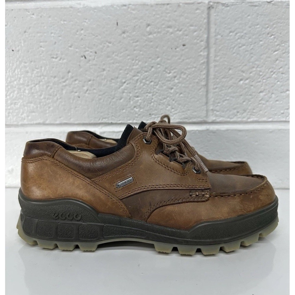 Ecco Track 25 Low Goretex GTX Brown Leather Hiking Shoes Mens Size 41 US 7.5